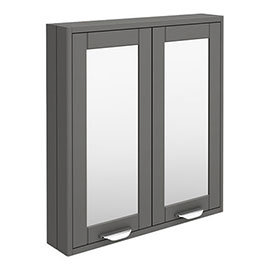Keswick Grey 600mm Traditional Wall Hung 2 Door Mirror Cabinet Medium Image