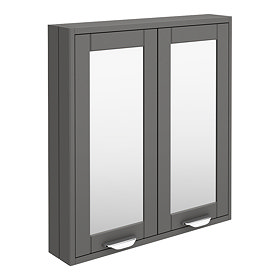 Keswick Grey 600mm Traditional Wall Hung 2 Door Mirror Cabinet Large Image