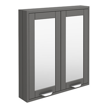 Keswick Grey 600mm Traditional Wall Hung 2 Door Mirror Cabinet  Profile Large Image