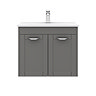 Keswick Grey 620mm Traditional Wall Hung 2 Door Vanity Unit  Standard Large Image