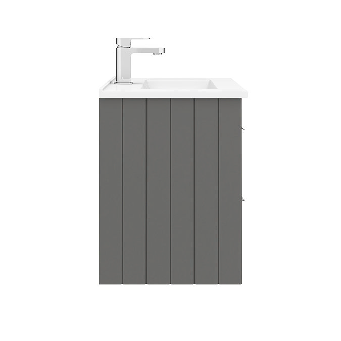 Keswick Grey 620mm Traditional Wall Hung 2 Drawer Vanity Unit  In Bathroom Large Image