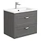 Keswick Grey 620mm Traditional Wall Hung 2 Drawer Vanity Unit Large Image