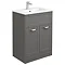 Keswick Grey Sink Vanity Unit + Toilet Package  Profile Large Image