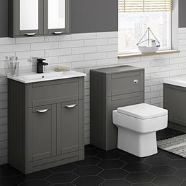Keswick Grey Sink Vanity Unit + Toilet Package Medium Image