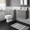 Keswick Grey Wall Hung 2-Drawer Vanity Unit + Toilet Package Large Image