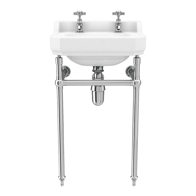 Keswick Traditional 500mm Basin & Chrome Wash Stand  Standard Large Image