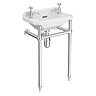 Keswick Traditional 515mm Cloakroom Basin 2TH & Chrome Wash Stand