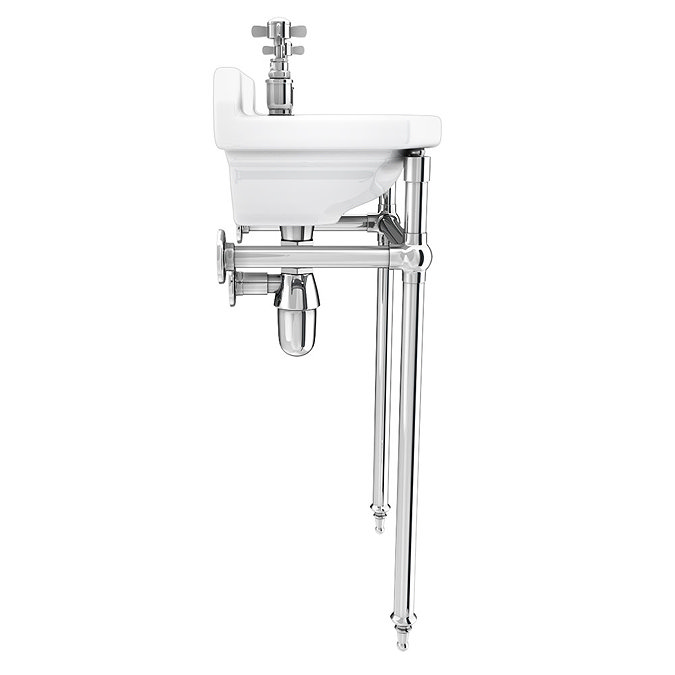 Keswick Traditional 515mm Cloakroom Basin 2TH & Chrome Wash Stand  Standard Large Image