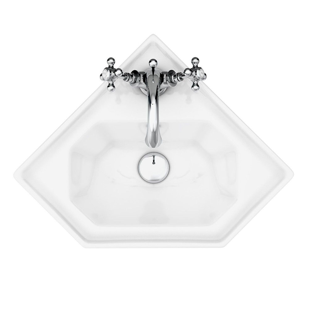 Keswick Traditional Corner Cloakroom Basin 1TH - 420 x 450mm  Feature Large Image