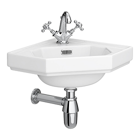 Keswick Traditional Corner Cloakroom Basin 1TH - 420 x 450mm