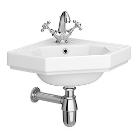 Keswick Traditional Corner Cloakroom Basin 1TH - 420 x 450mm Large Image