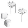 Keswick Traditional Double Basin En-Suite Bathroom Suite (Soft-Close Seat – 2 x 560mm 2TH Basins)