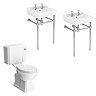 Keswick Traditional Double Basin En-Suite Bathroom Suite (Soft-Close Seat - 2 x 560mm 2TH Basins)