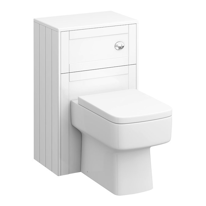 Keswick White 1015mm Sink Vanity Unit, Tall Boy + Toilet Package  Standard Large Image