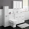 Keswick White 1015mm Sink Vanity Unit, Tall Boy + Toilet Package Large Image