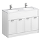 Keswick White 1200 Double Basin Vanity Unit with White Marble Basin Top