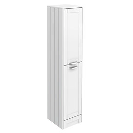 Keswick White 1400mm Traditional Floorstanding Tall Storage Unit Large Image