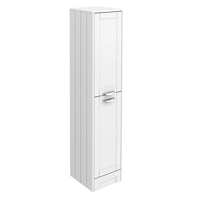 Keswick White 1400mm Traditional Floorstanding Tall Storage Unit Large Image