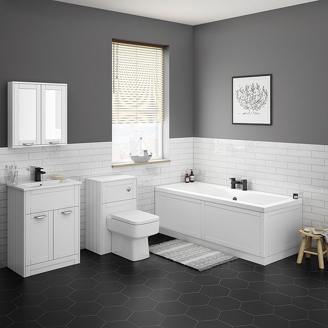 Keswick White 1700mm Traditional Bath Front Panel  Profile Large Image