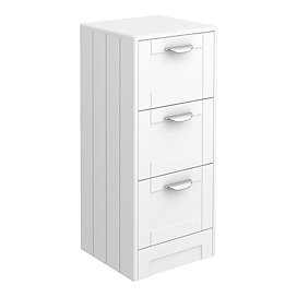 Keswick White 350mm Traditional 3 Drawer Storage Unit Large Image