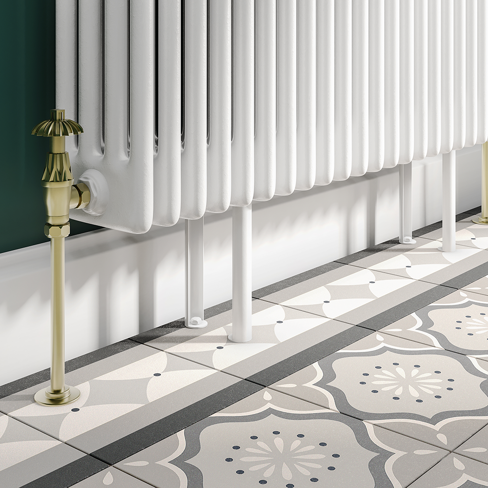 Keswick White 4 Column Radiator Feet | Victorian Plumbing UK