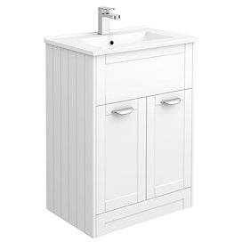 Keswick White 620mm Traditional Floorstanding Vanity Unit Large Image