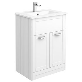 Keswick White 620mm Traditional Floorstanding Vanity Unit Large Image