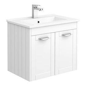 Keswick White 620mm Traditional Wall Hung 2 Door Vanity Unit Large Image