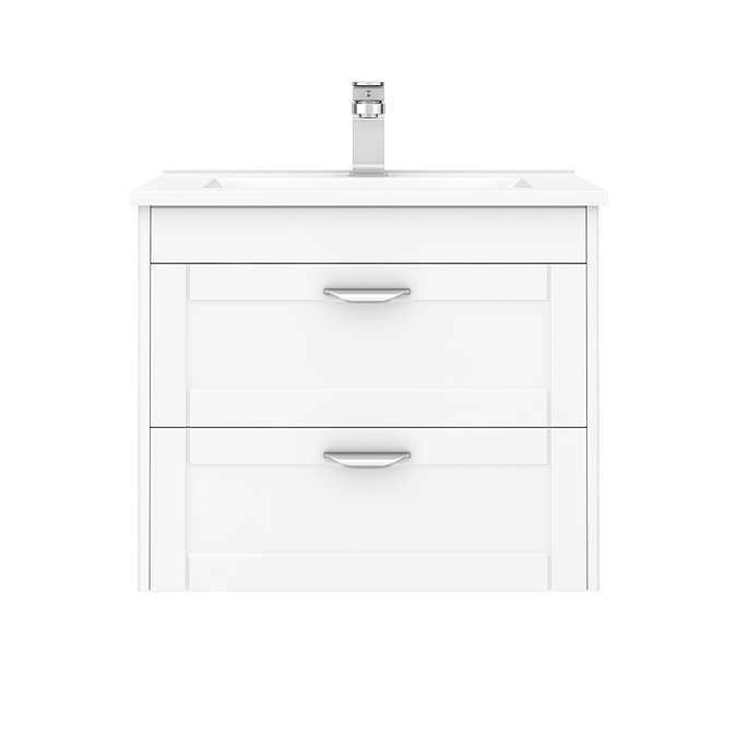 Keswick White 620mm Traditional Wall Hung 2 Drawer Vanity Unit  Standard Large Image