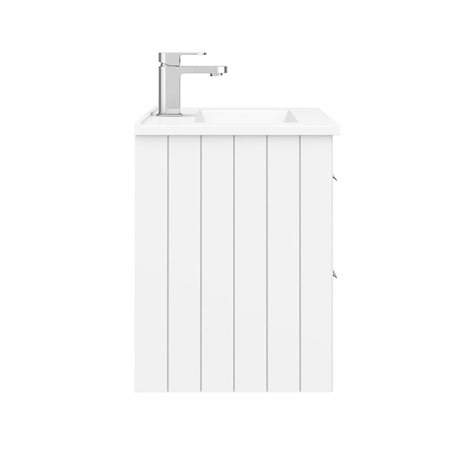 Keswick White 620mm Traditional Wall Hung 2 Drawer Vanity Unit  In Bathroom Large Image