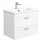 Keswick White 620mm Traditional Wall Hung 2 Drawer Vanity Unit Large Image