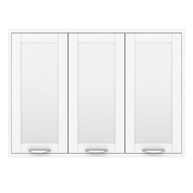 Keswick White 900mm Traditional Wall Hung 3 Door Mirror Cabinet  Feature Large Image