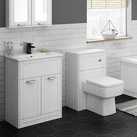 Keswick White Sink Vanity Unit + Toilet Package Medium Image