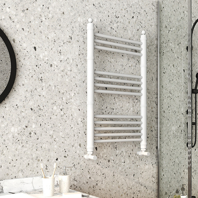 Keswick White Traditional 500 x 800mm Heated Towel Rail  Profile Large Image