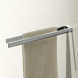 Keuco Edition 11 Fixed Double Towel Rail - Chrome Large Image