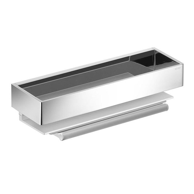 Keuco Edition 11 Shower Basket with Integrated Squeegee - Chrome/Silver  Profile Large Image