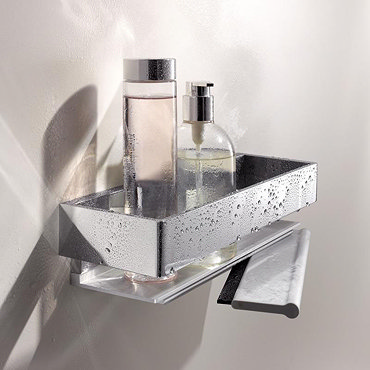 Keuco Edition 11 Shower Basket with Integrated Squeegee - Chrome/Silver  Profile Large Image