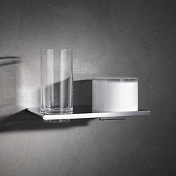 Keuco Edition 400 Double Holder with Tumbler & Lotion Dispenser - Chrome Large Image