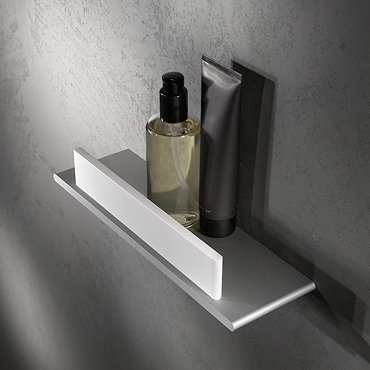 Keuco Edition 400 Shower Shelf with Integrated Squeegee - Chrome  Profile Large Image