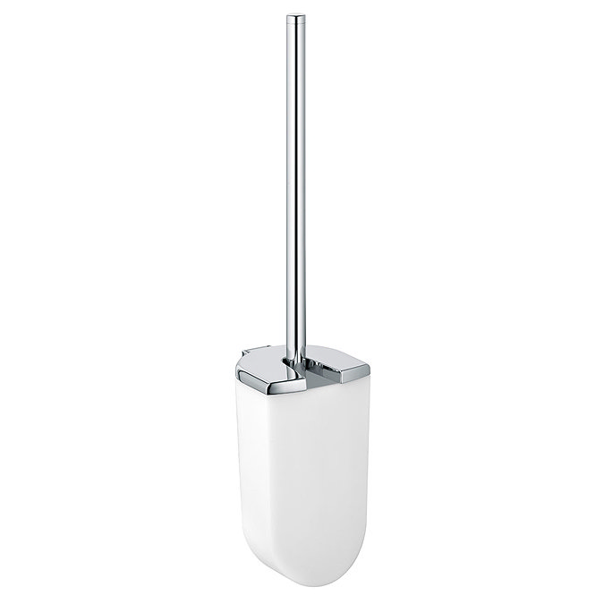 Keuco Elegance Wall Mounted Toilet Brush & Holder - Chrome/White  Profile Large Image