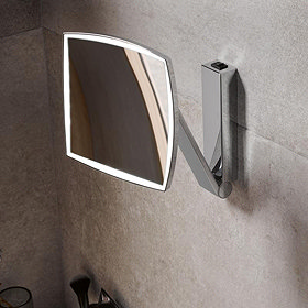 Keuco iLook Move Square Illuminated Cosmetic Mirror - Chrome Large Image