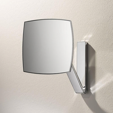 Keuco iLook Move Square Non-Illuminated Cosmetic Mirror - Chrome  Profile Large Image
