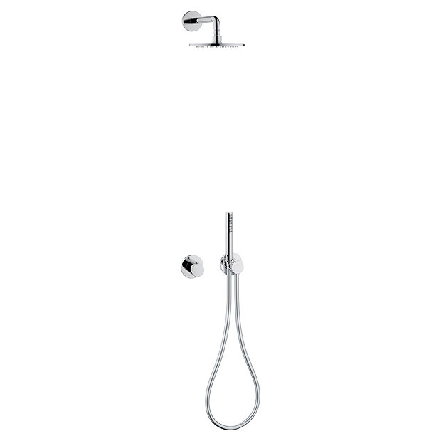 Keuco Ixmo Round Thermostatic Shower System with Head + Handset - Chrome  Standard Large Image
