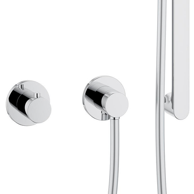 Keuco Ixmo Round Thermostatic Shower System with Head + Slide Rail Kit - Chrome  Standard Large Imag