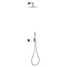 Keuco Ixmo Square Thermostatic Shower System with Head + Handset - Chrome Standard Large Image