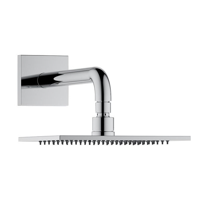 Keuco Ixmo Square Thermostatic Shower System with Head + Slide Rail Kit - Chrome  Profile Large Imag