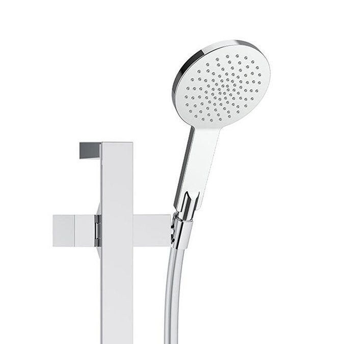 Keuco Ixmo Square Thermostatic Shower System with Head + Slide Rail Kit - Chrome  Feature Large Imag