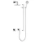 Keuco Ixmo Square Thermostatic Shower System with Head + Slide Rail Kit - Chrome  In Bathroom Large 