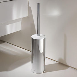 Keuco Moll Toilet Brush & Holder - Chrome/White Medium Image