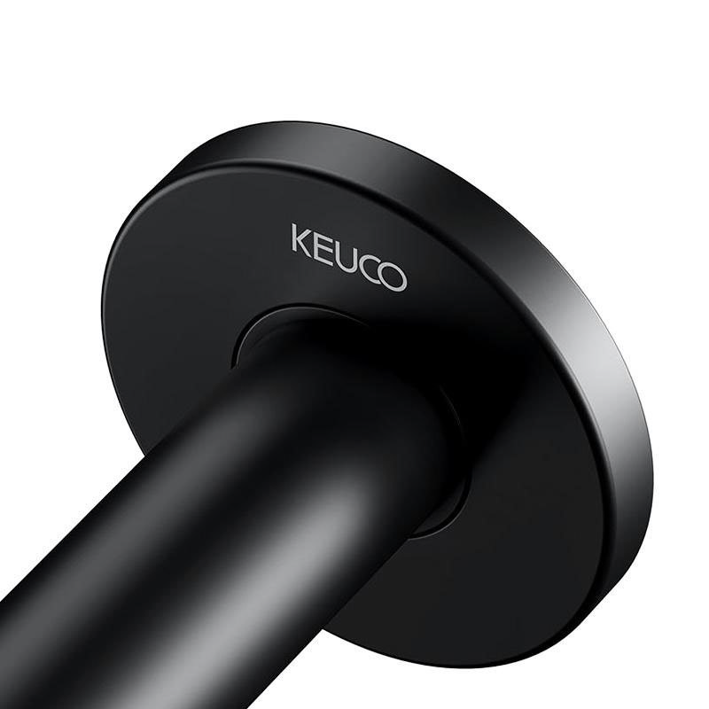 Keuco Plan Fixed Single Towel Rail - Black  In Bathroom Large Image